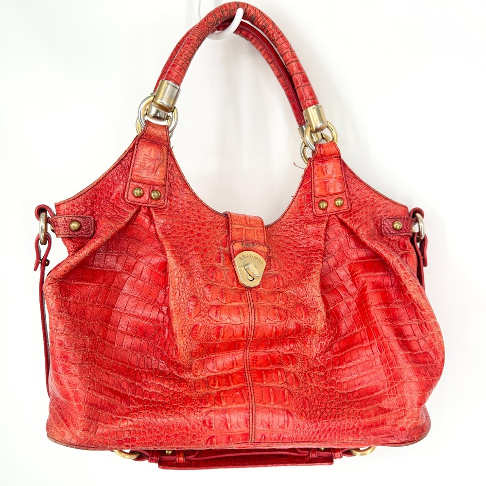 Brahmin Dagny Heat Melbourne Croc Leather Hobo Bag Satchel Shoulder Bag